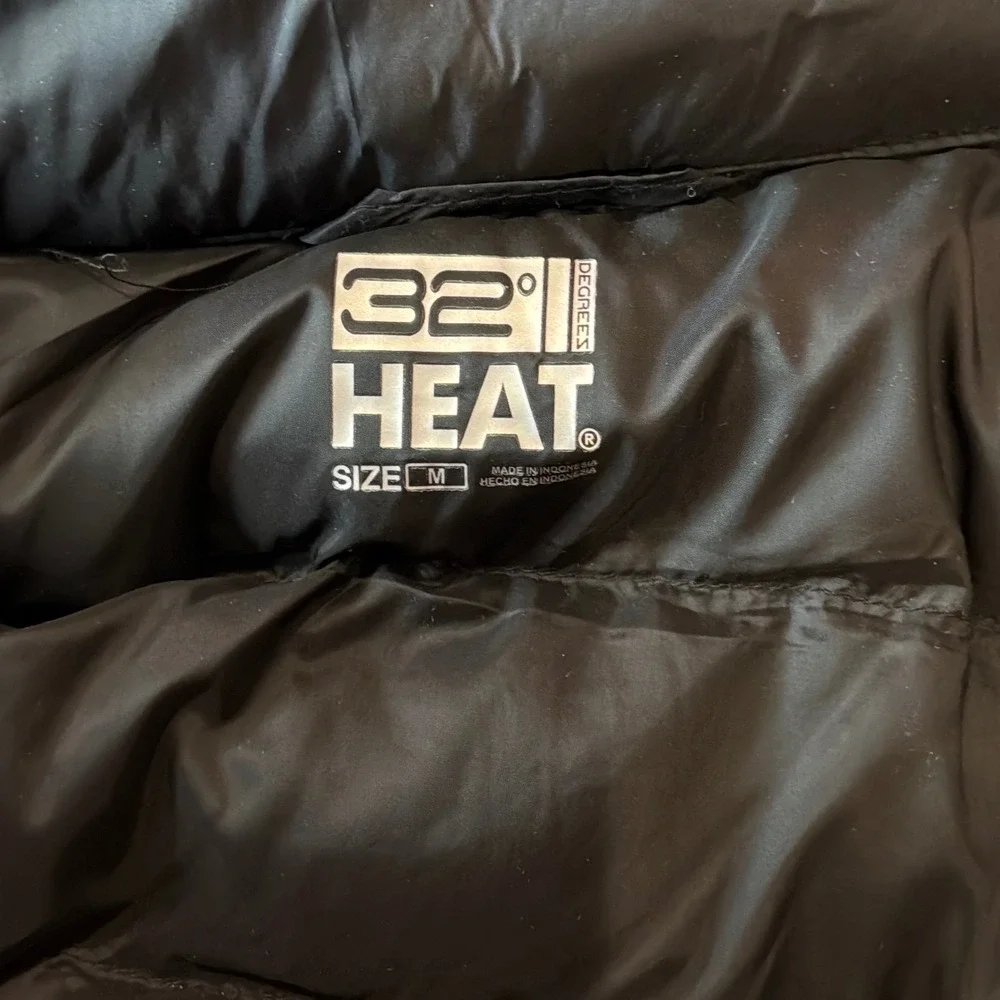 32 Degrees Heat Womens Black Lightweight Quilted Puffer Vest Stand Collar Size M